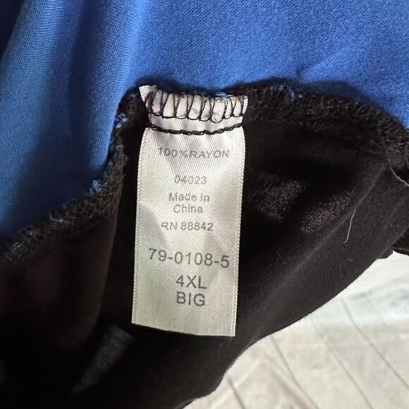 King Size Black and Blue Polo, 4XL - Picture 5 of 6